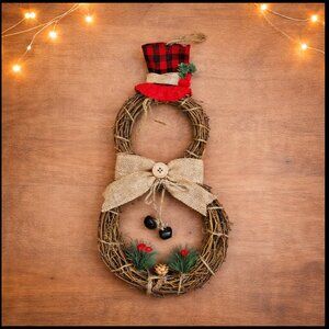 Vine Snowman Holiday Wall Decor with Lights